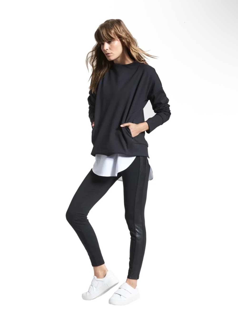 Athleta Black Pullover Sweatshirt | l